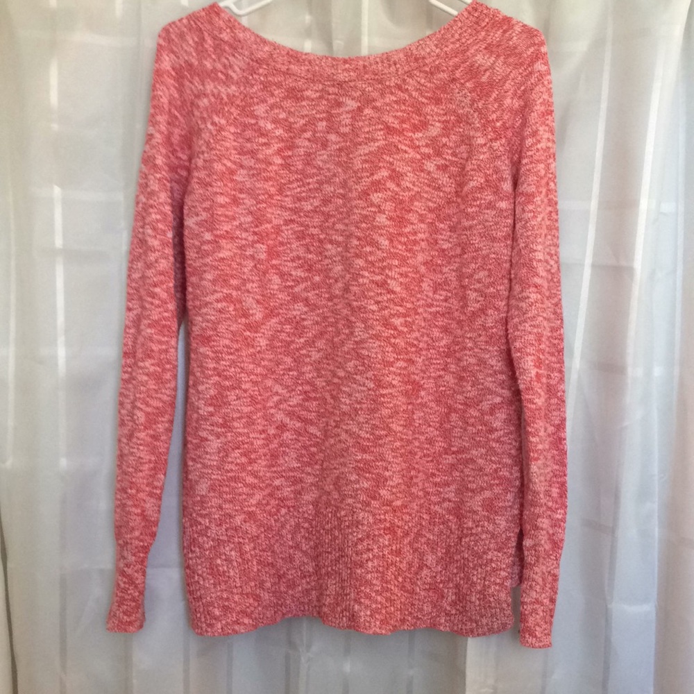 Pink and White Cotton Sweater Sz M